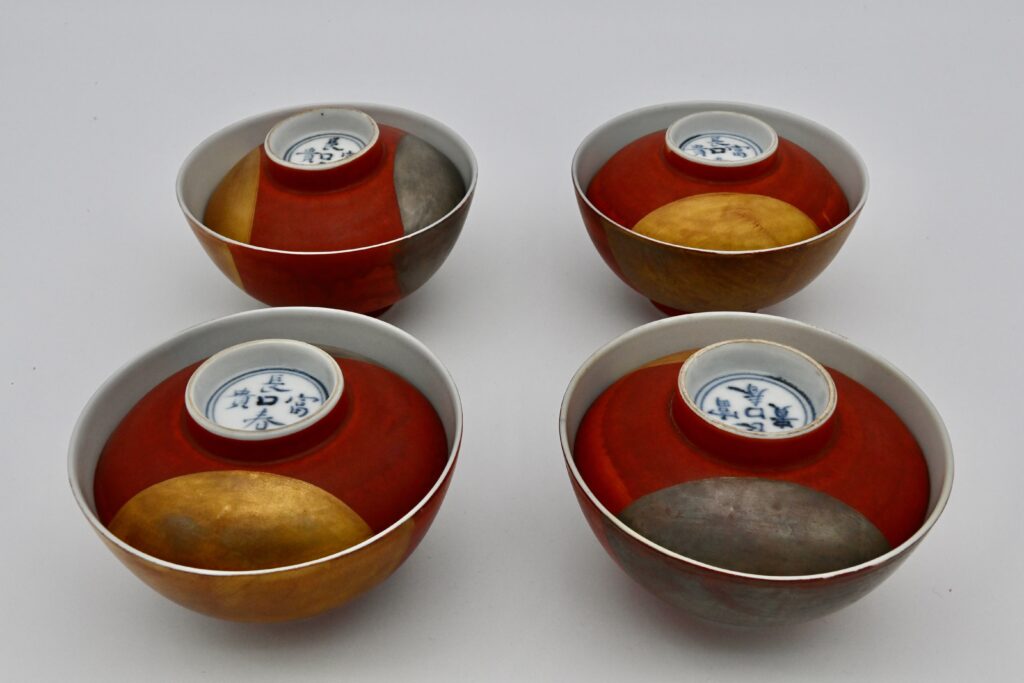 日月碗 4客（黒田陶々庵織箱）