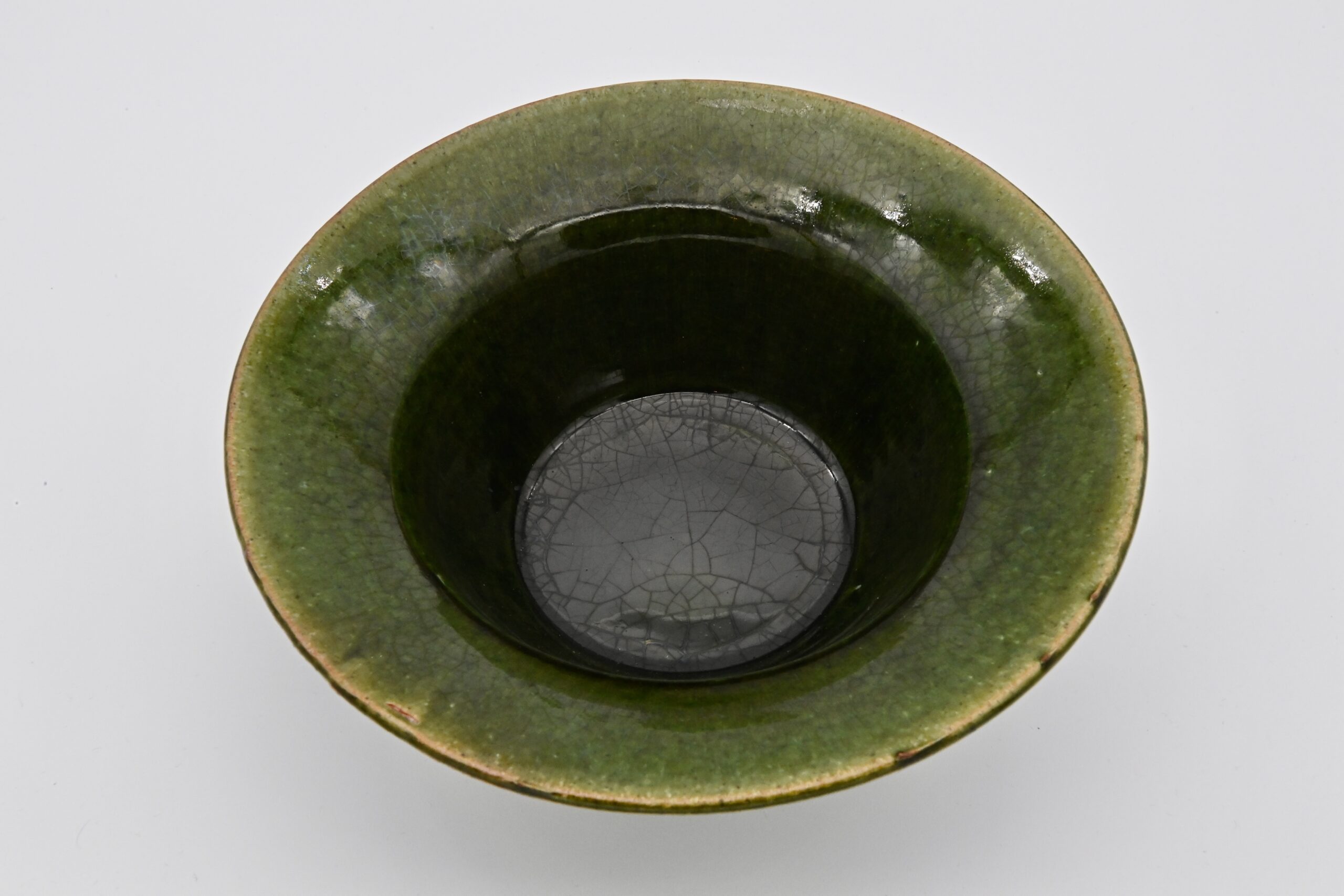 碧玉釉カブト鉢（黒田陶々庵織箱）