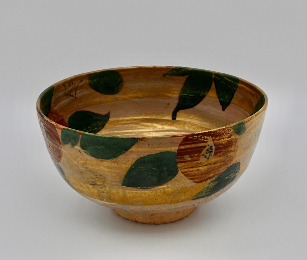 金彩椿鉢（共箱/友斎箱）