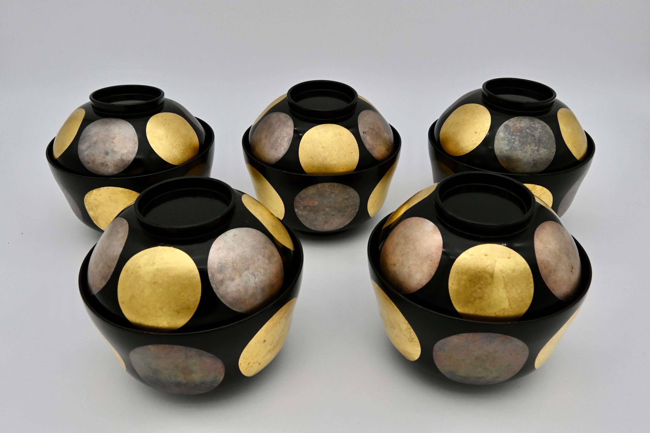 191-日月椀 5客（黒田陶々庵織箱）