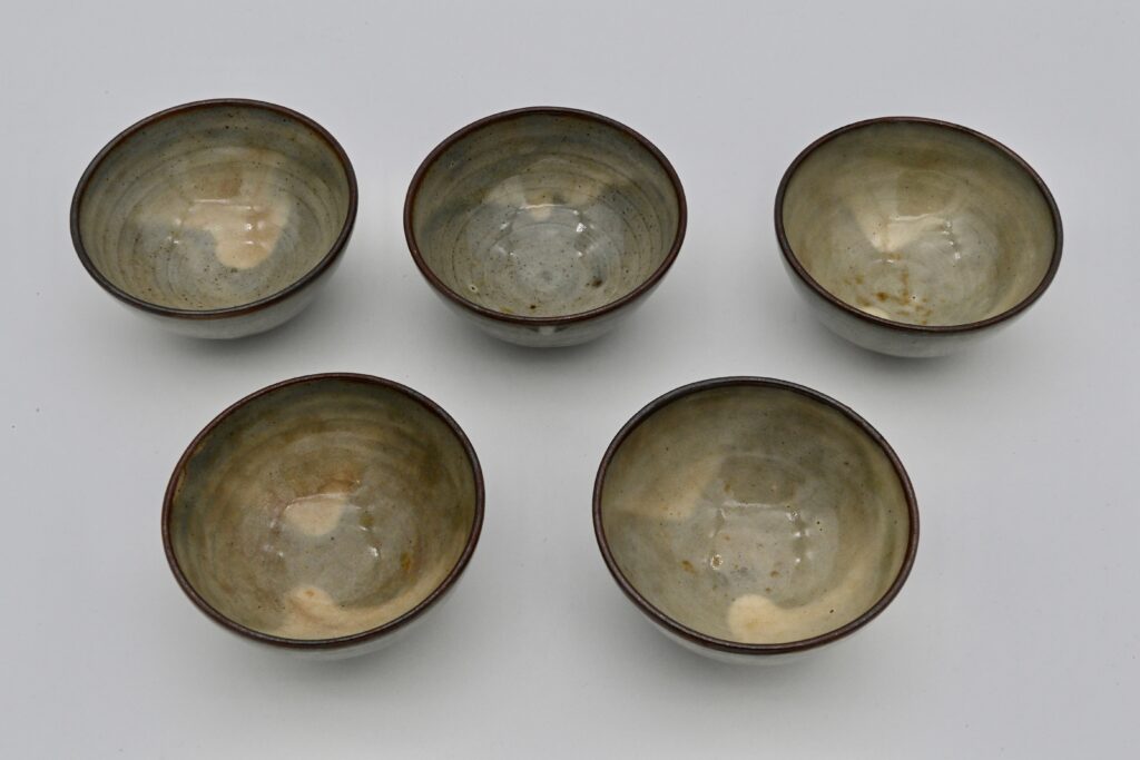 皮鯨手汲出碗 5客（黒田陶々庵 識箱）